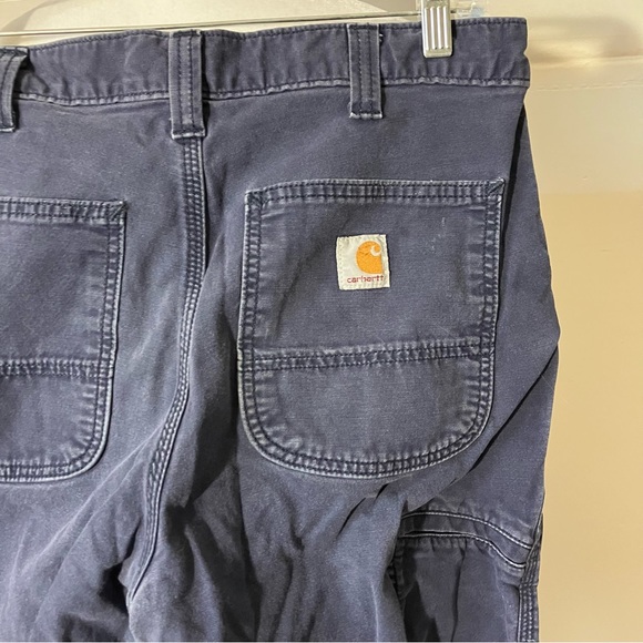 Men’s Carhartt Navy Blue Relaxed Fit Cotton Blend Work Pants size 33 x 32 - Picture 7 of 7